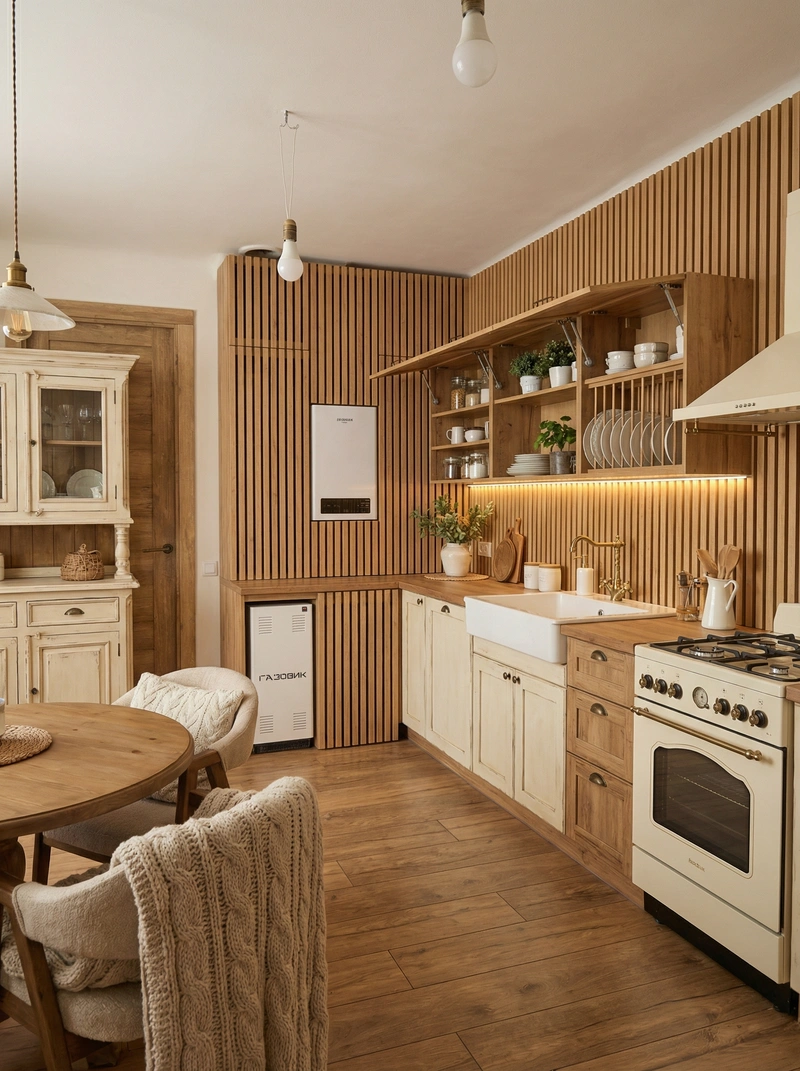 Дизайн интерьера в стиле Хюгге — Кухня от нейросети RoomGPT