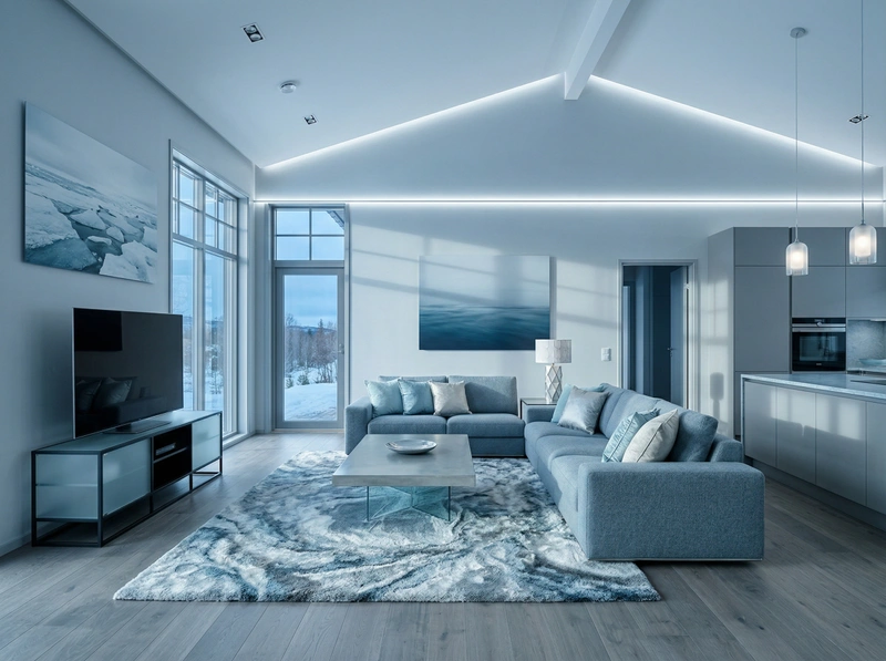 Дизайн гостиной в стиле Контемпорари — фото интерьера от нейросети RoomGPT