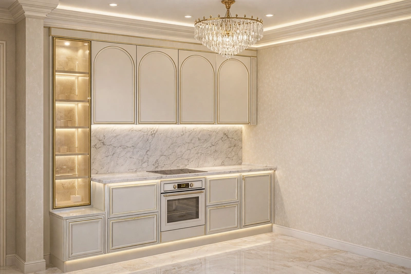 Дизайн интерьера в стиле Неоклассика — Кухня от нейросети RoomGPT