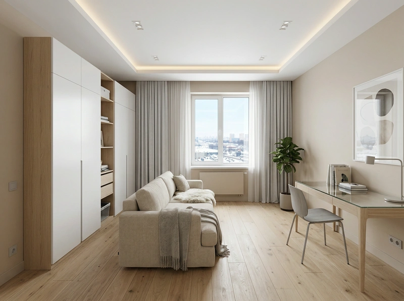 Дизайн интерьера в стиле Сканди — Спальня от нейросети RoomGPT