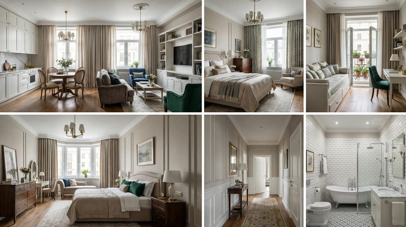 Дизайн интерьера в стиле Классика — Гостиная от нейросети RoomGPT