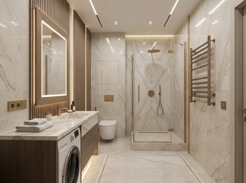 Дизайн интерьера в стиле Неоклассика — Ванная от нейросети RoomGPT