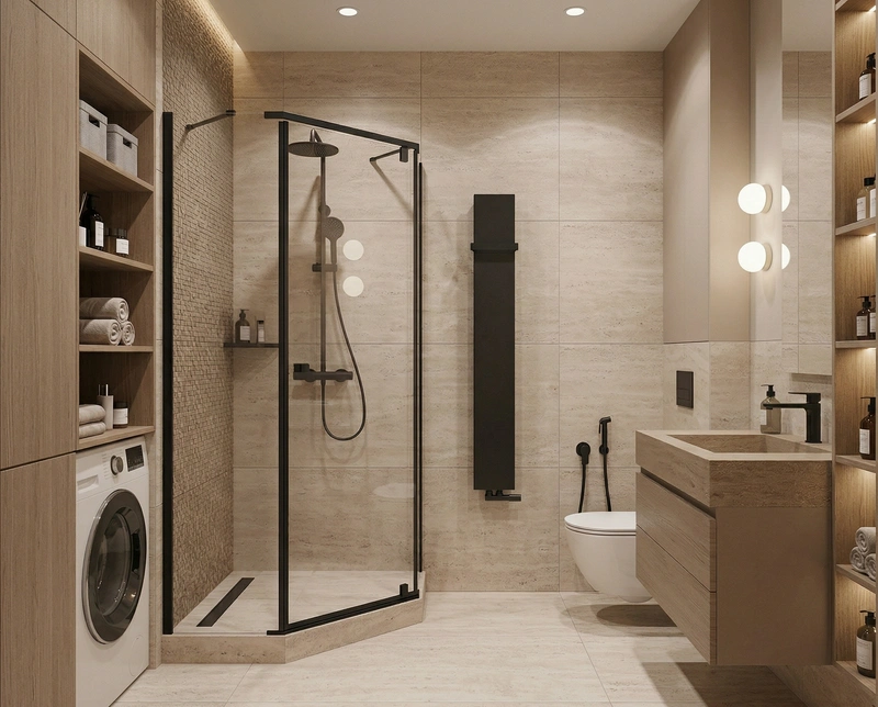 Дизайн ванной в стиле Минимализм — фото интерьера от нейросети RoomGPT