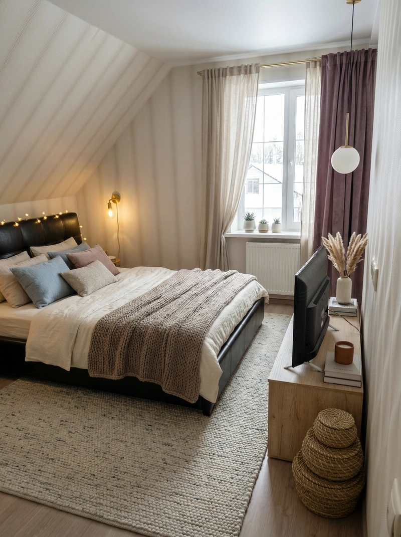 Дизайн интерьера в стиле Хюгге — Спальня от нейросети RoomGPT