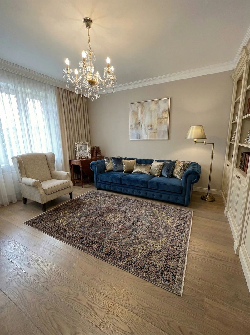 Дизайн гостиной в стиле Классика — фото интерьера от нейросети RoomGPT