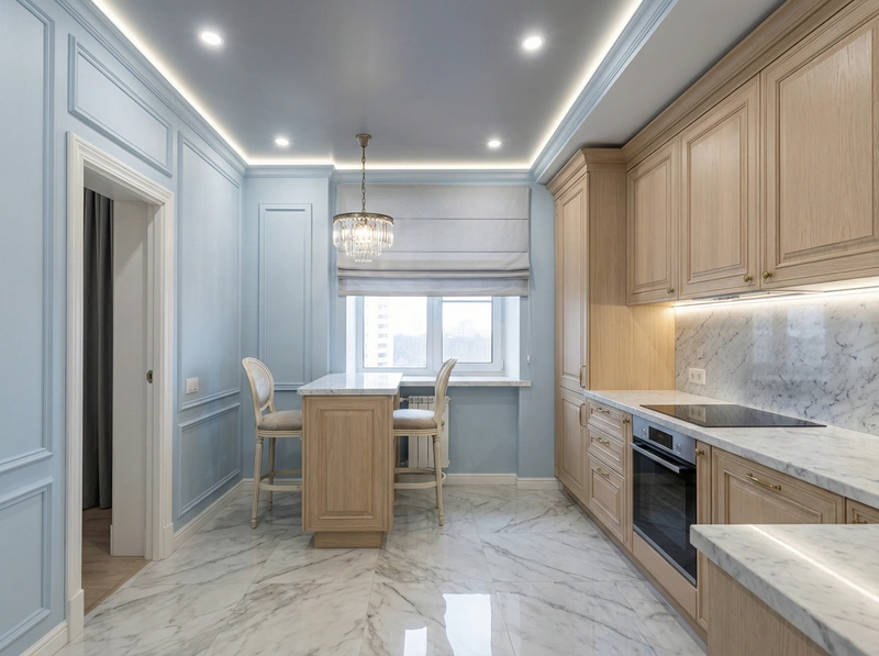 Дизайн интерьера в стиле Классика — Кухня от нейросети RoomGPT