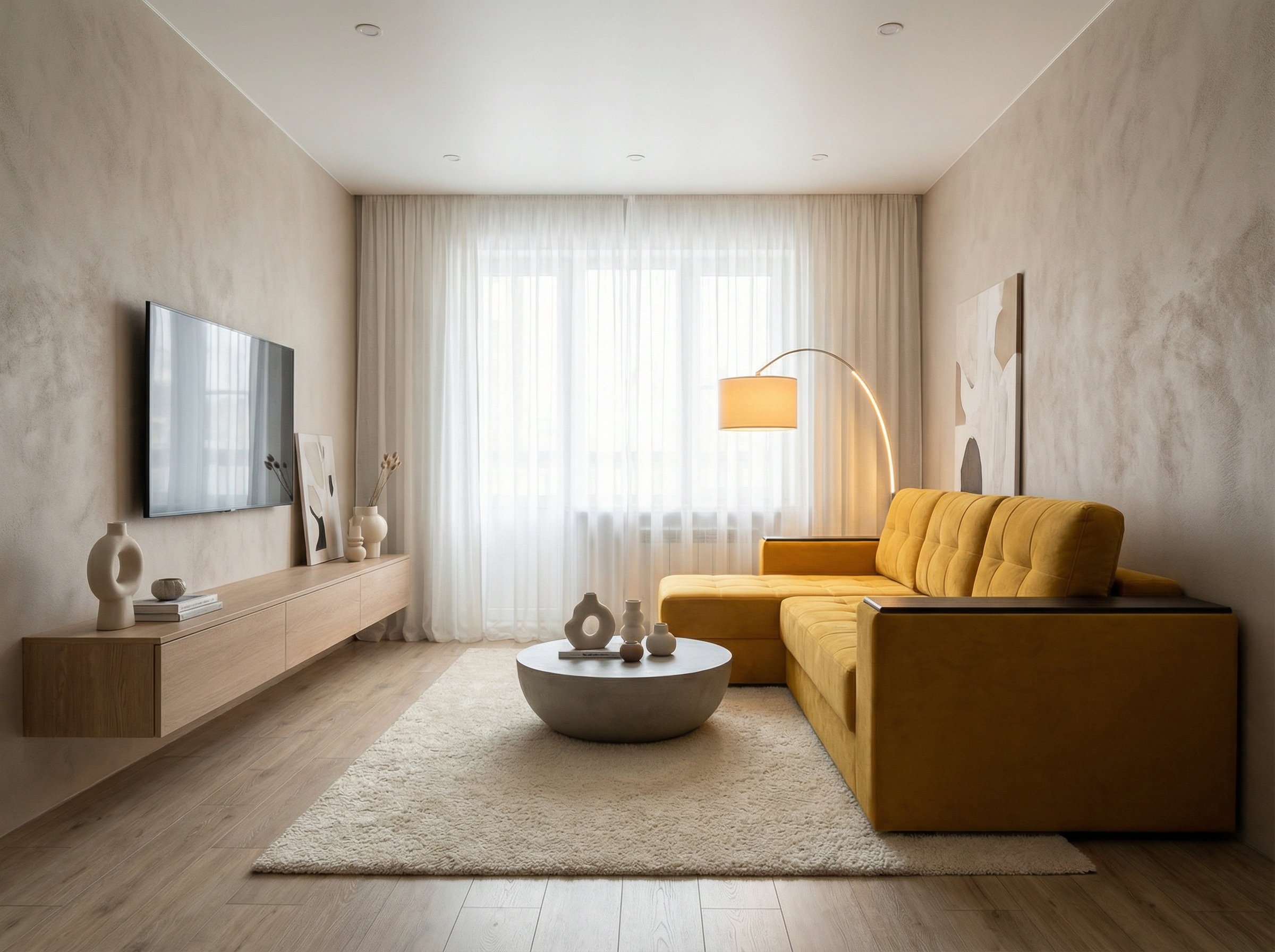 Дизайн гостиной в стиле Минимализм — фото интерьера от нейросети RoomGPT