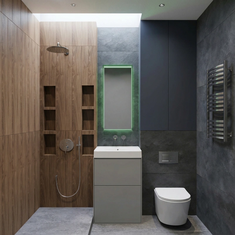 Дизайн ванной в стиле Без стиля — фото интерьера от нейросети RoomGPT