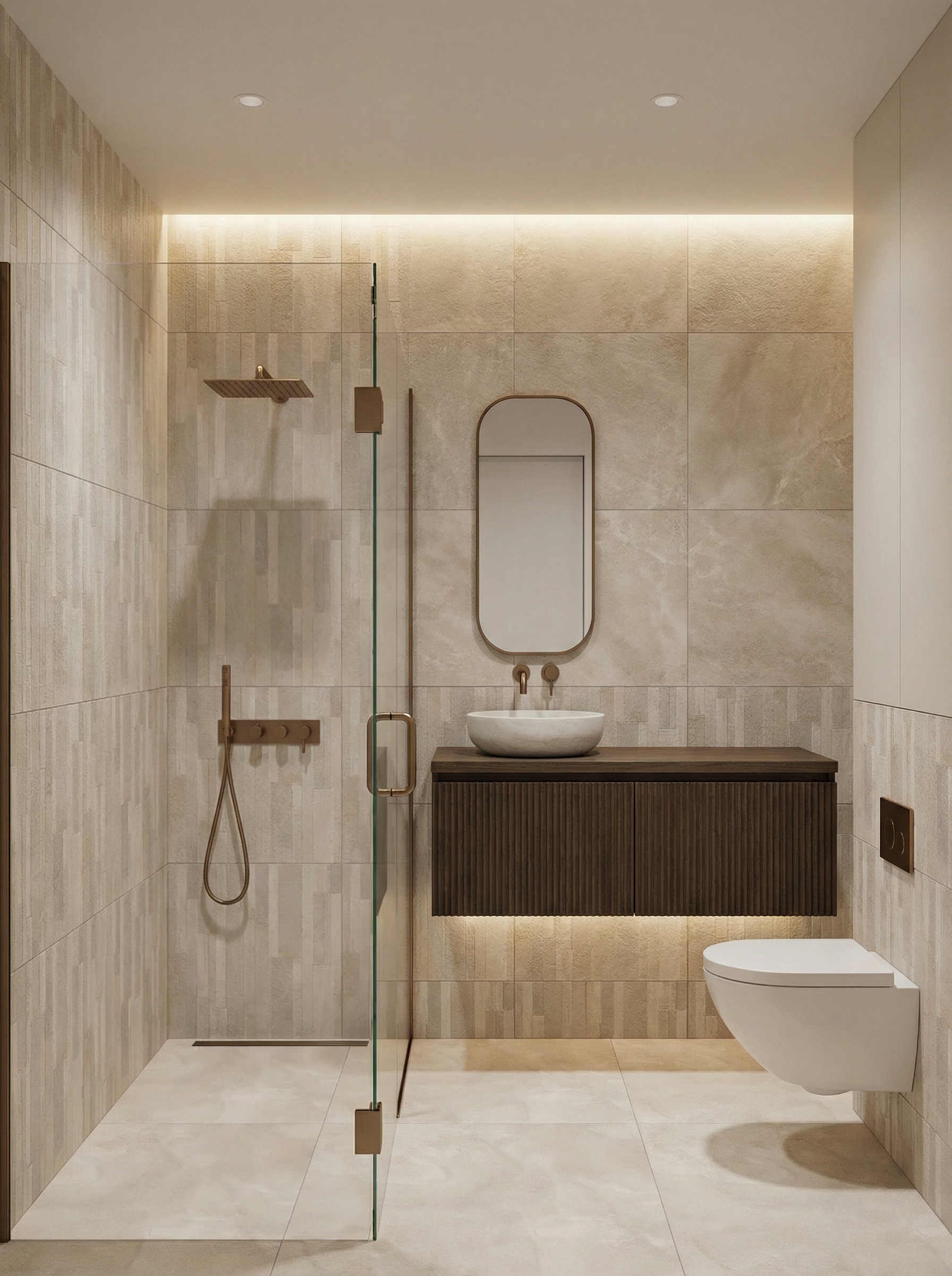 Дизайн ванной в стиле Минимализм — фото интерьера от нейросети RoomGPT