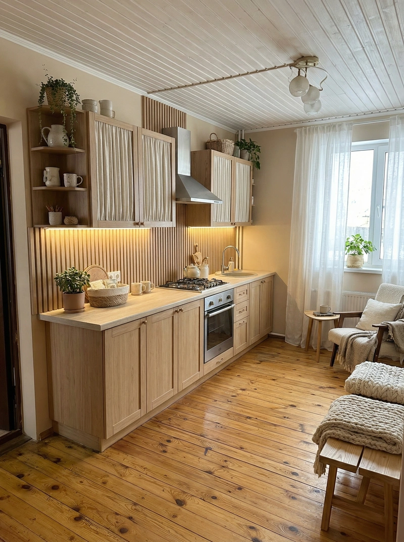 Дизайн интерьера в стиле Хюгге — Кухня от нейросети RoomGPT