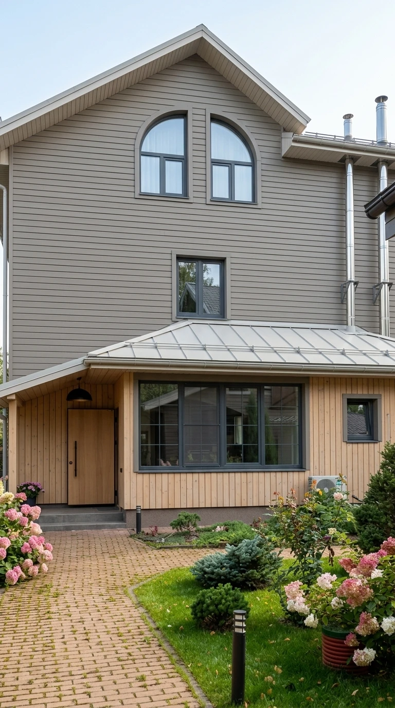 Дизайн фасада в стиле Сканди — фото от нейросети RoomGPT