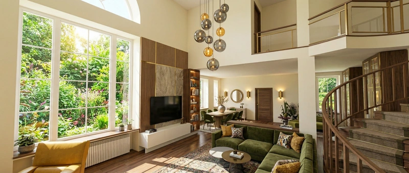 Дизайн гостиной в стиле Эклектика — фото интерьера от нейросети RoomGPT