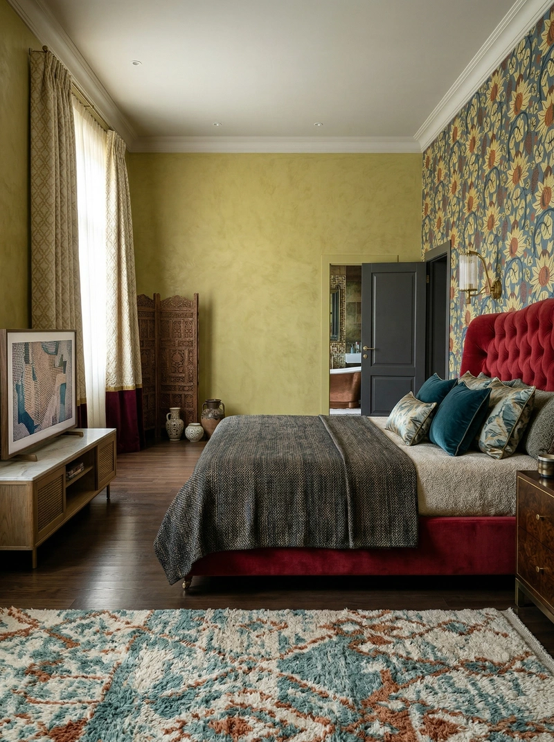 Дизайн гостиной в стиле Эклектика — фото интерьера от нейросети RoomGPT