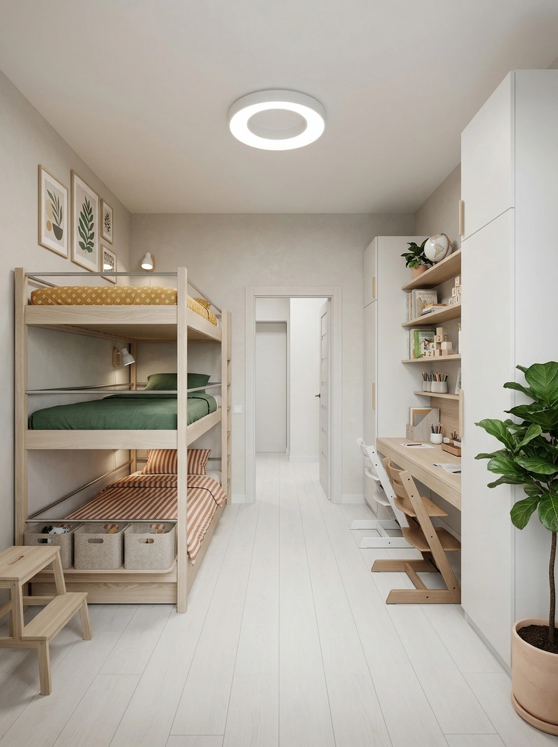 Дизайн детской в стиле Сканди — фото интерьера от нейросети RoomGPT