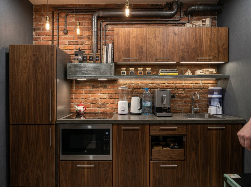 Дизайн кухни в стиле Лофт — фото интерьера от нейросети RoomGPT