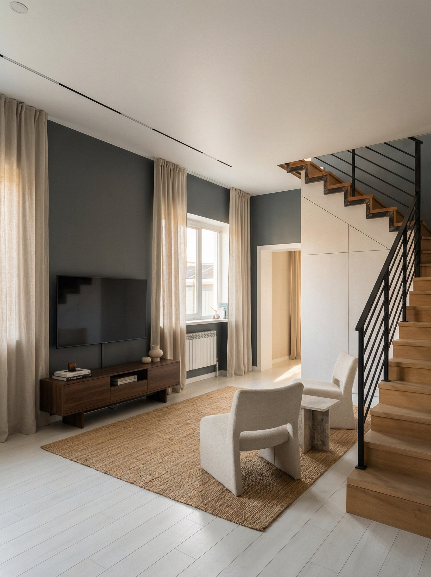 Дизайн гостиной в стиле Минимализм — фото интерьера от нейросети RoomGPT