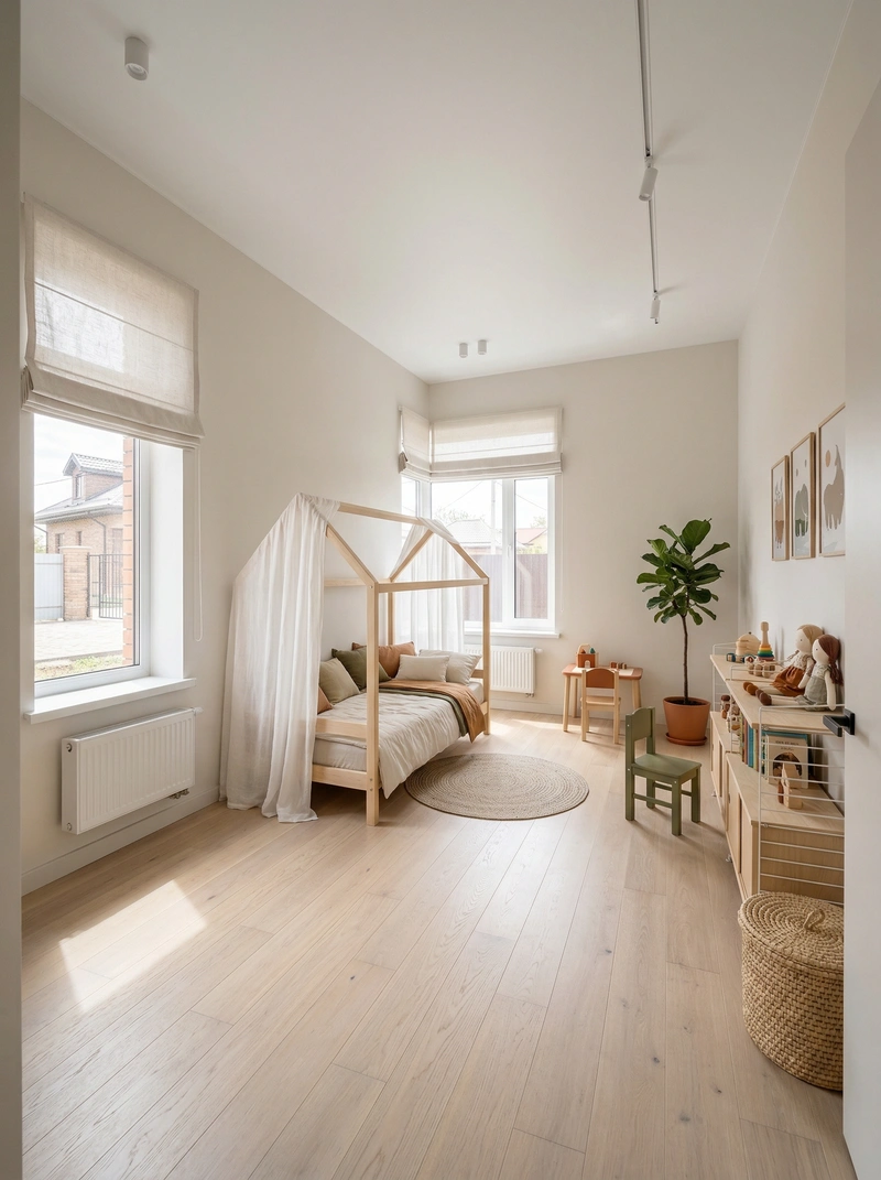 Дизайн интерьера в стиле Сканди — Детская от нейросети RoomGPT