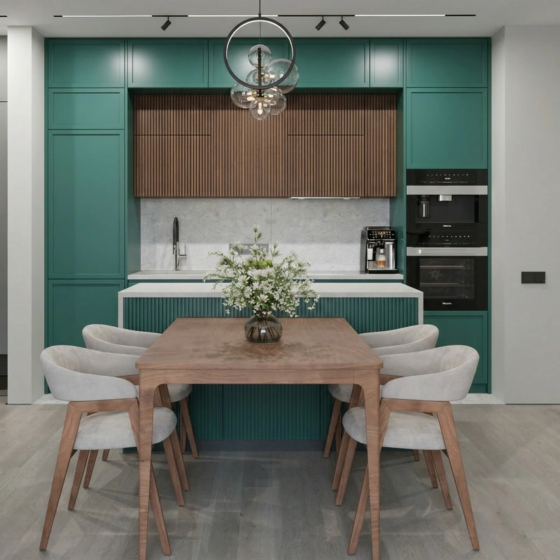 Дизайн кухни в стиле Британский — фото интерьера от нейросети RoomGPT