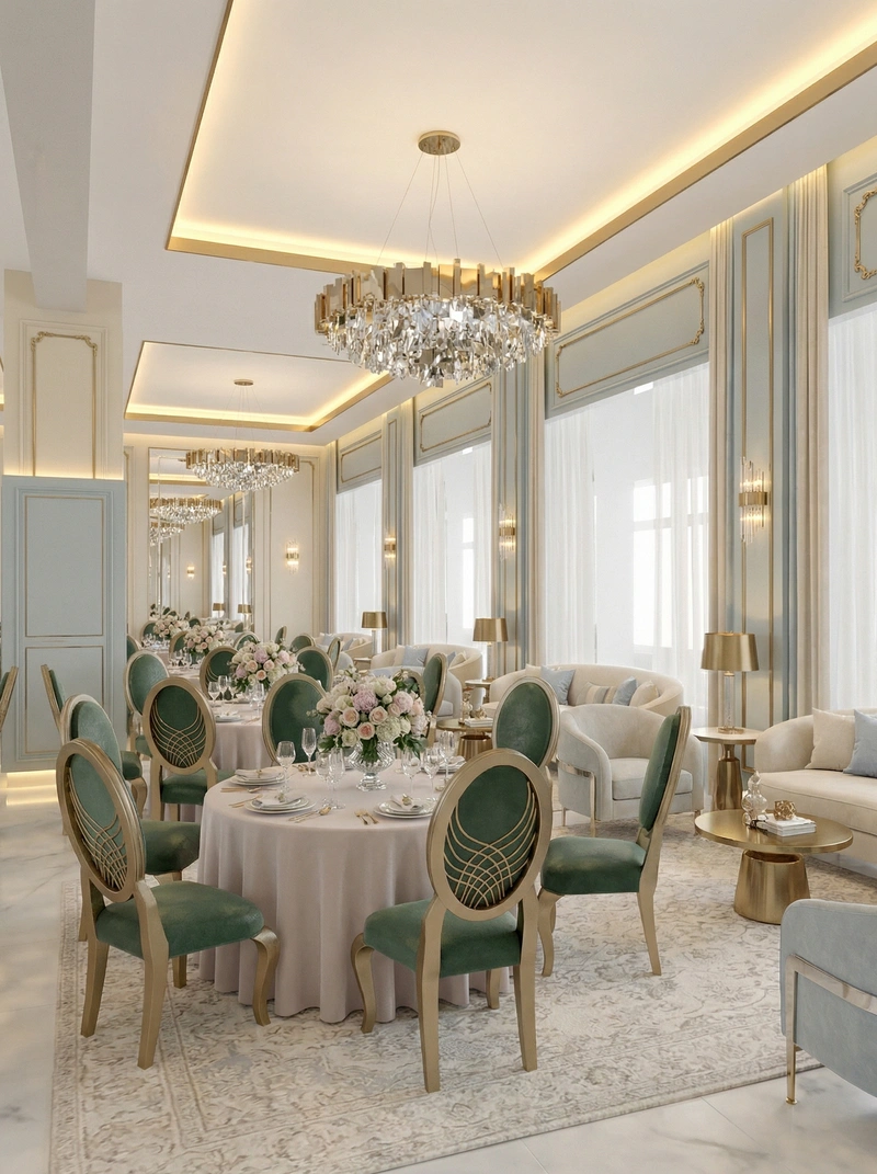 Дизайн интерьера в стиле Неоклассика — Гостиная от нейросети RoomGPT