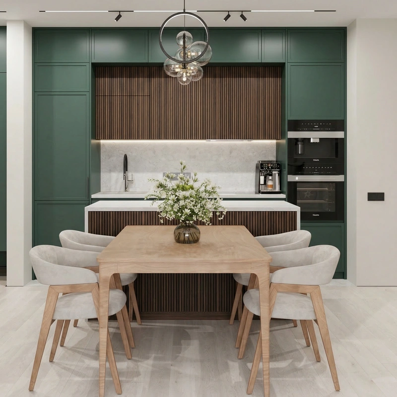 Дизайн кухни в стиле Британский — фото интерьера от нейросети RoomGPT