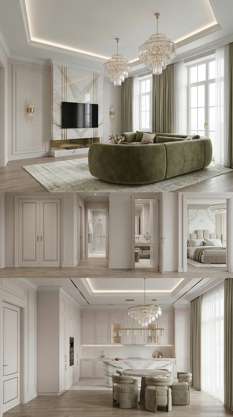 Дизайн гостиной в стиле Неоклассика — фото интерьера от нейросети RoomGPT