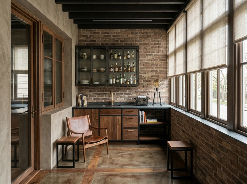 Дизайн кухни в стиле Лофт — фото интерьера от нейросети RoomGPT