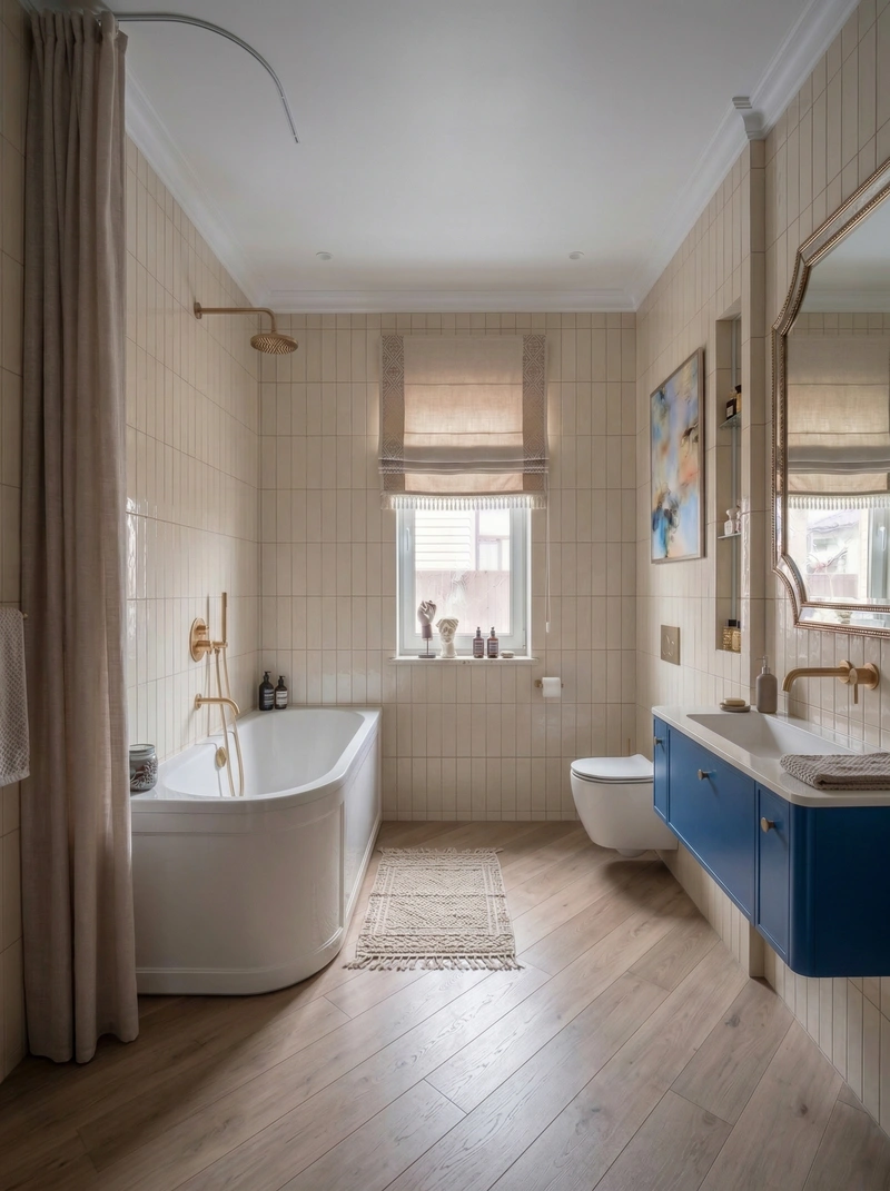 Дизайн ванной в стиле Эклектика — фото интерьера от нейросети RoomGPT