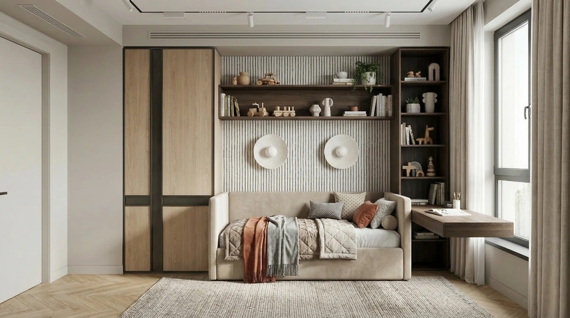 Дизайн детской в стиле Эклектика — фото интерьера от нейросети RoomGPT