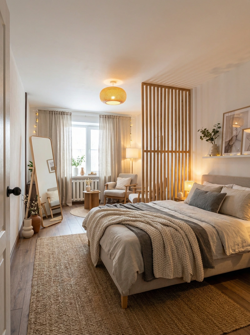 Дизайн интерьера в стиле Хюгге — Спальня от нейросети RoomGPT