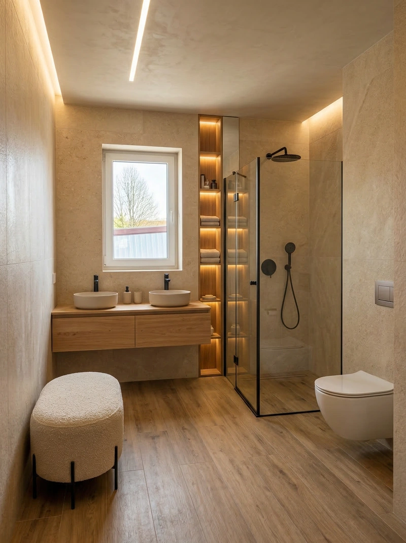 Дизайн интерьера в стиле Минимализм — Ванная от нейросети RoomGPT