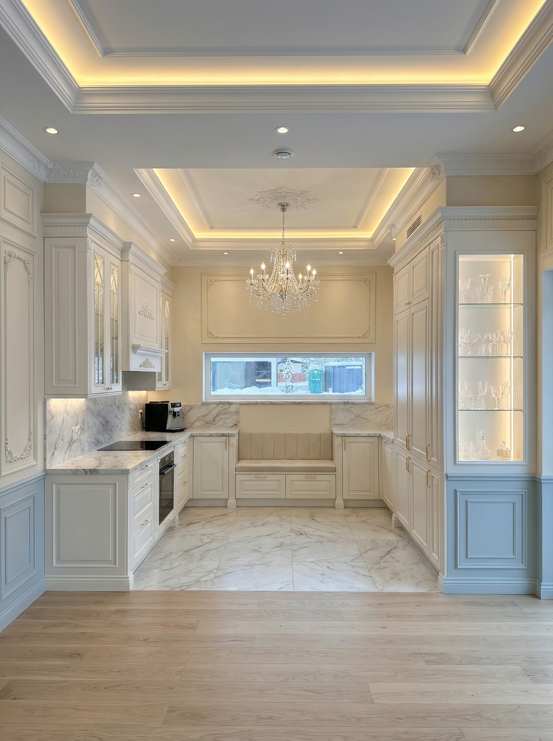 Дизайн кухни в стиле Классика — фото интерьера от нейросети RoomGPT