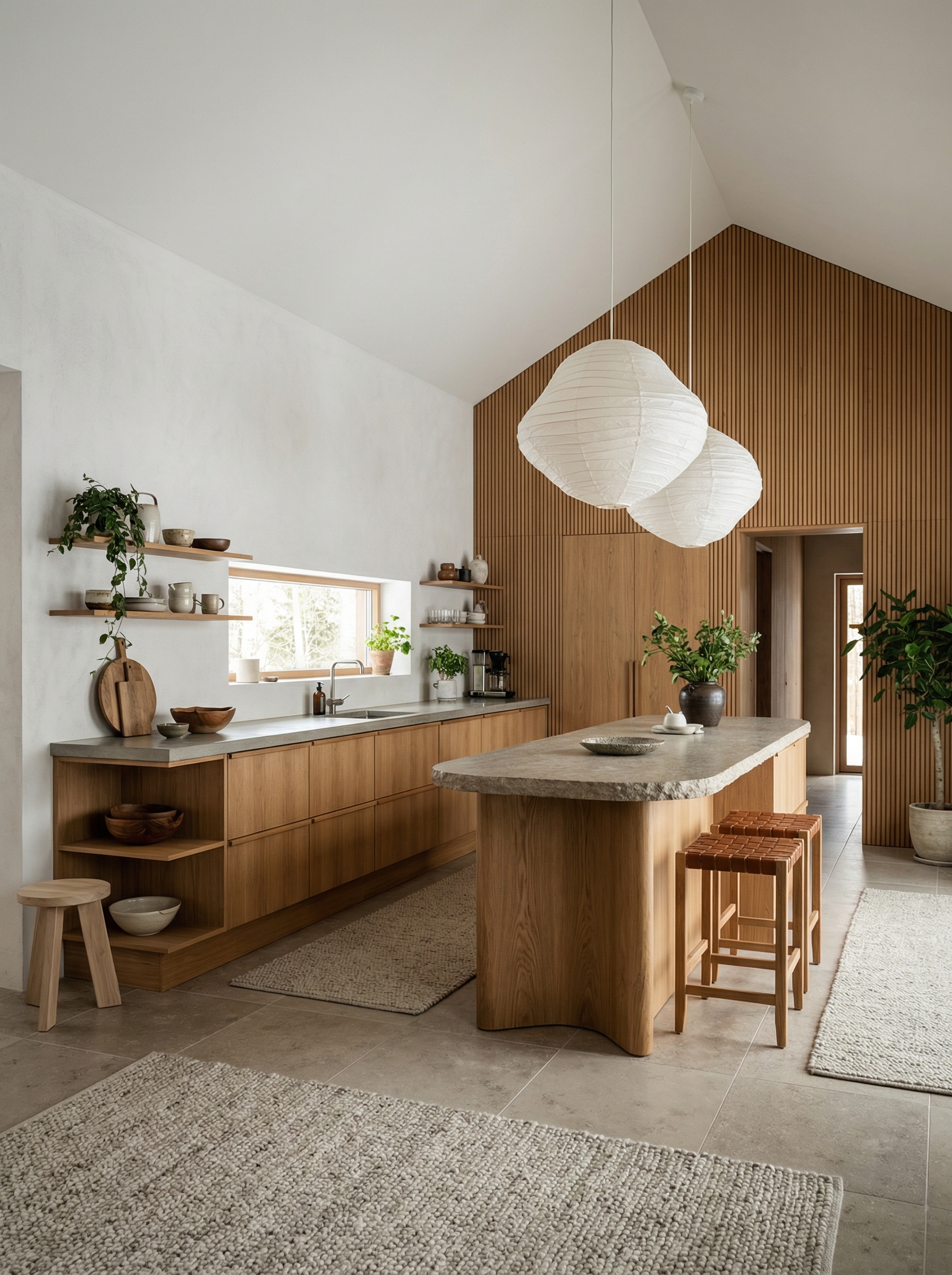 Дизайн кухни в стиле Japandi — фото интерьера от нейросети RoomGPT