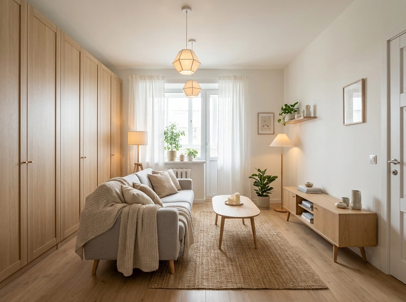 Дизайн интерьера в стиле Хюгге — Гостиная от нейросети RoomGPT