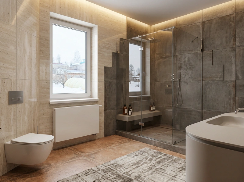 Дизайн интерьера в стиле Контемпорари — Ванная от нейросети RoomGPT