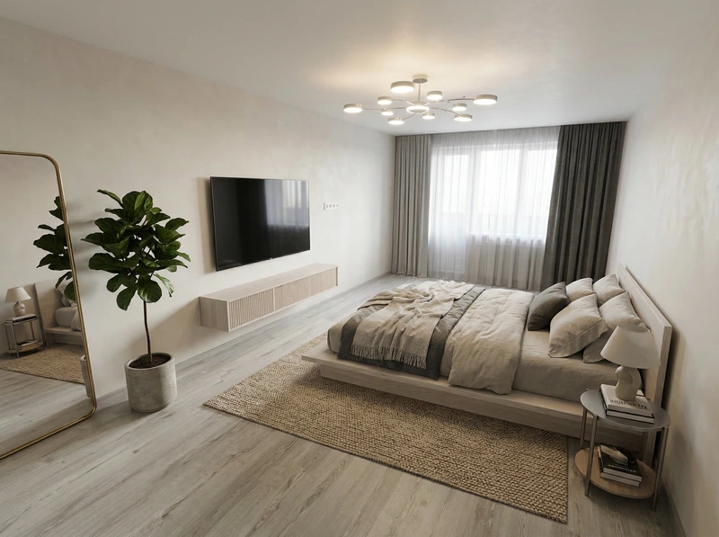 Дизайн интерьера в стиле Минимализм — Гостиная от нейросети RoomGPT