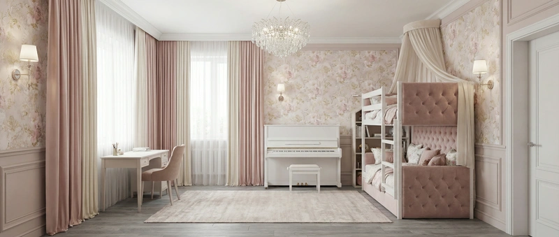 Дизайн интерьера в стиле Классика — Детская от нейросети RoomGPT