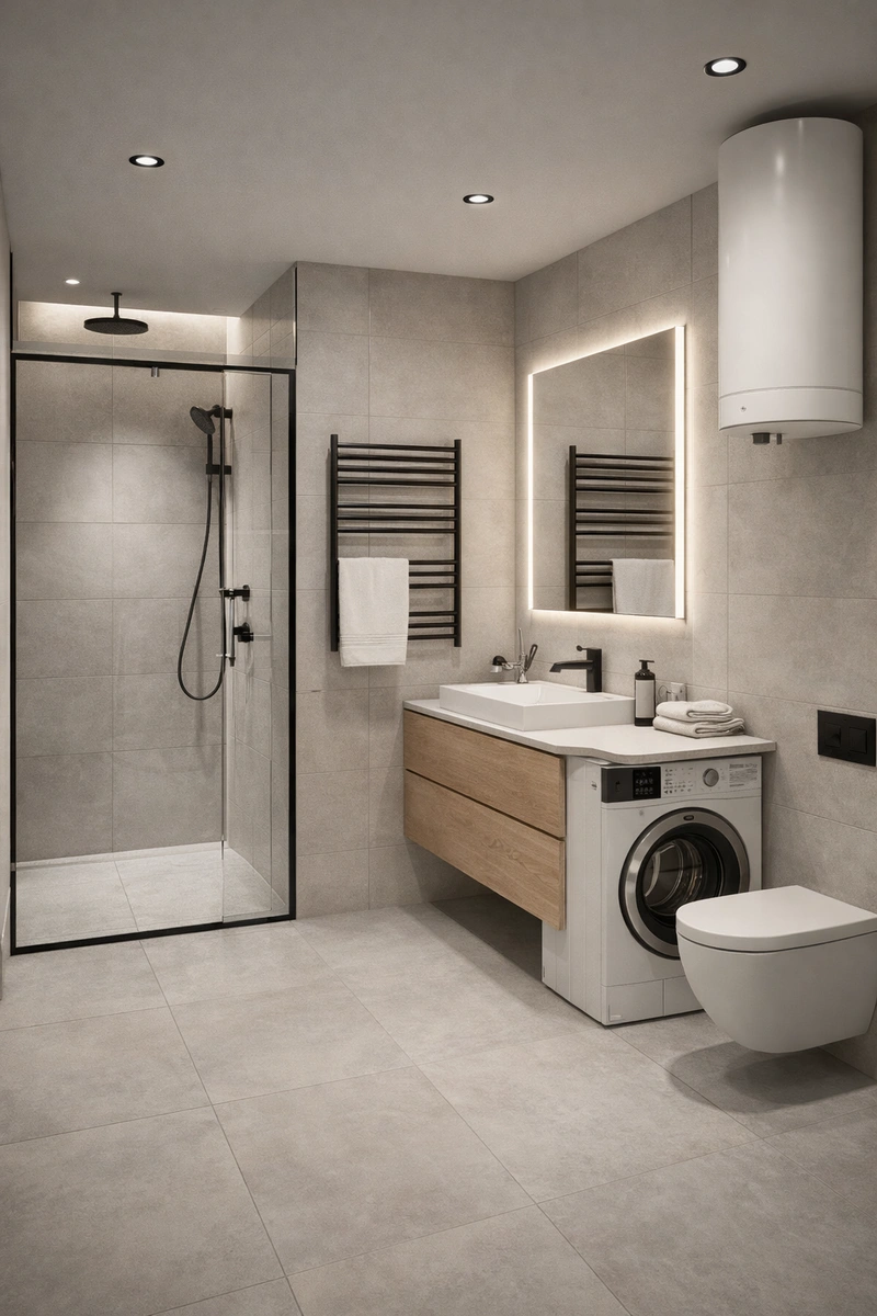 Дизайн ванной в стиле Минимализм — фото интерьера от нейросети RoomGPT