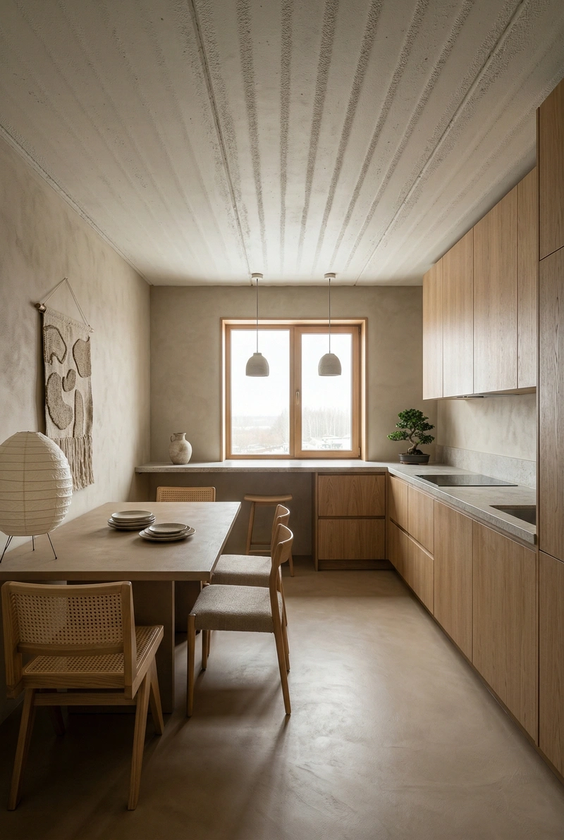 Дизайн кухни в стиле Japandi — фото интерьера от нейросети RoomGPT