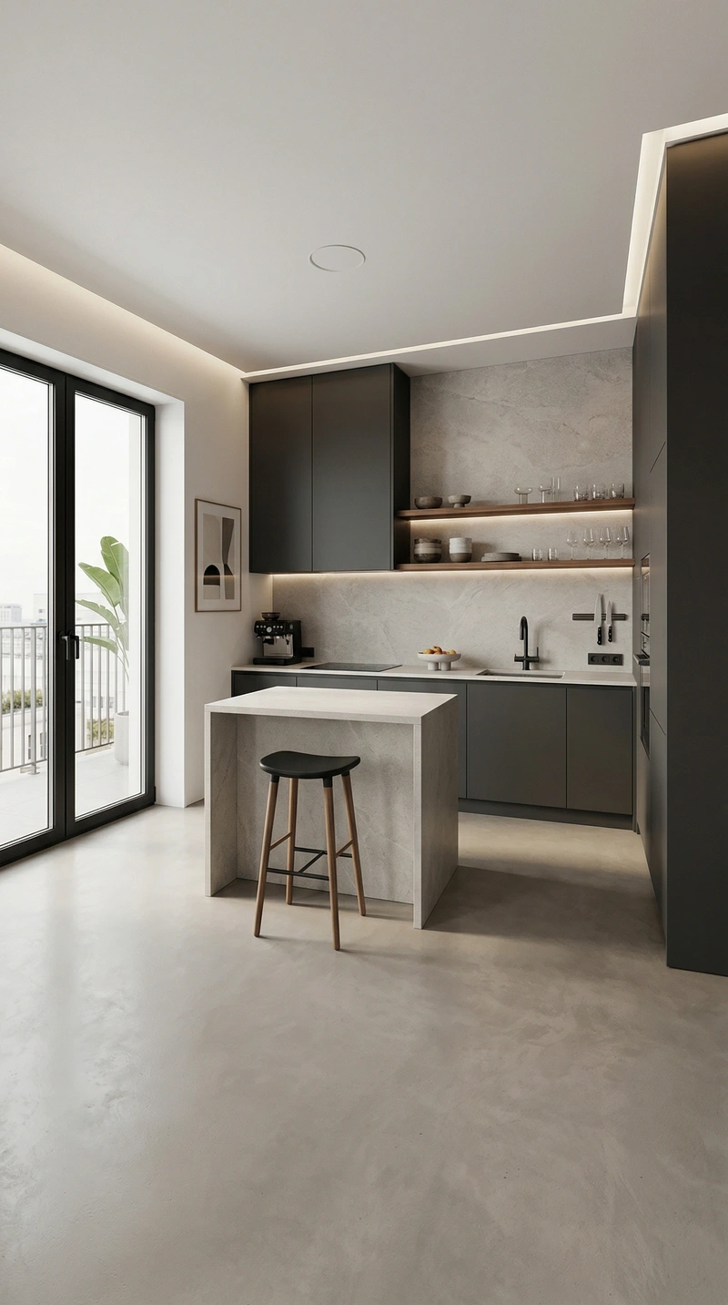 Дизайн кухни в стиле Минимализм — фото интерьера от нейросети RoomGPT