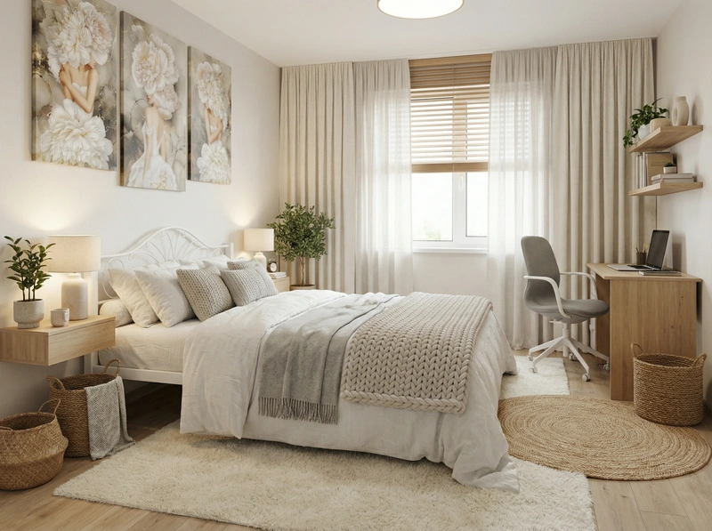 Дизайн интерьера в стиле Сканди — Спальня от нейросети RoomGPT