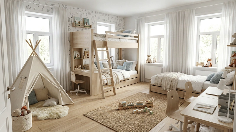 Дизайн интерьера в стиле Хюгге — Детская от нейросети RoomGPT