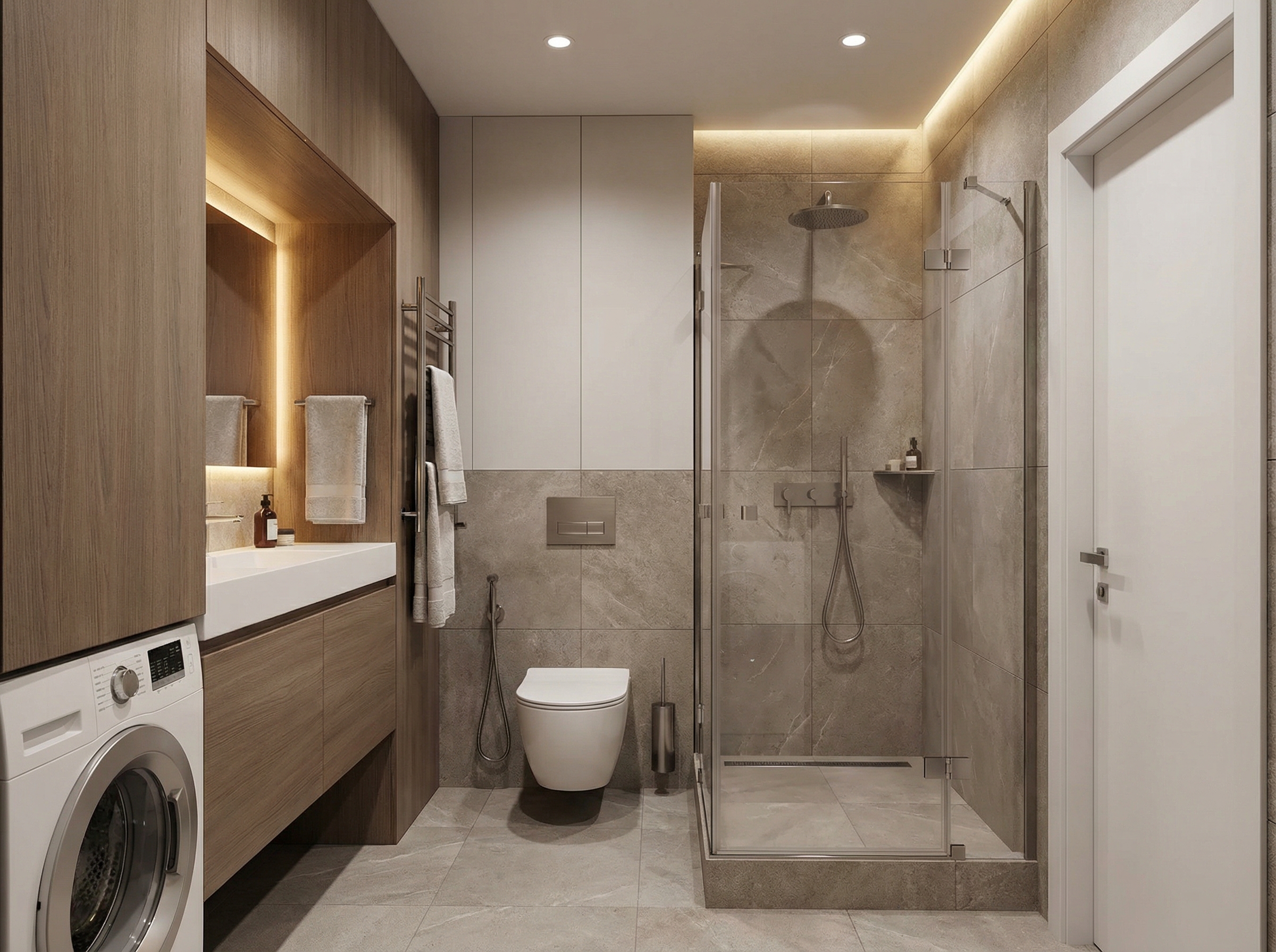 Дизайн ванной в стиле Минимализм — фото интерьера от нейросети RoomGPT