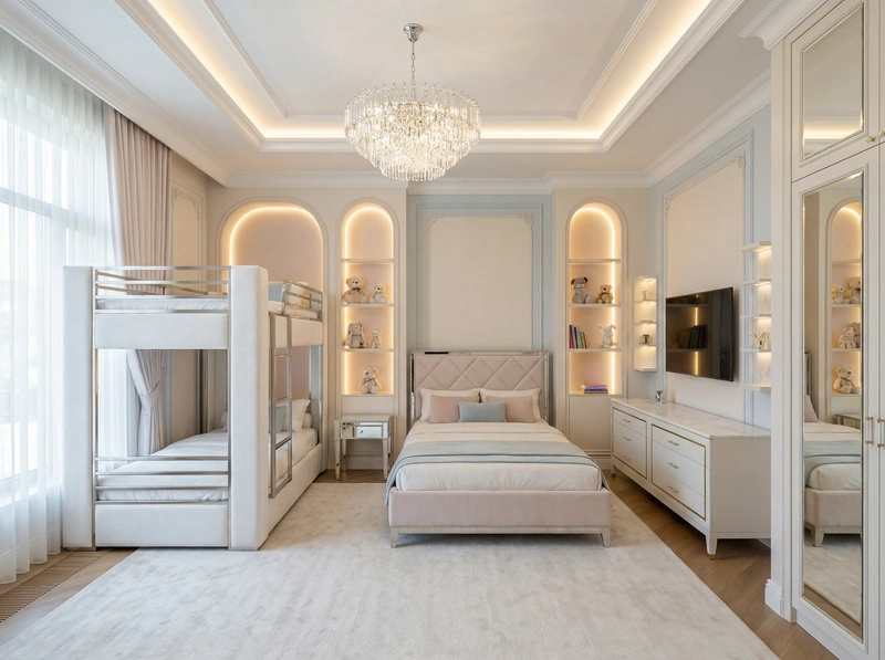 Дизайн интерьера в стиле Классика — Детская от нейросети RoomGPT