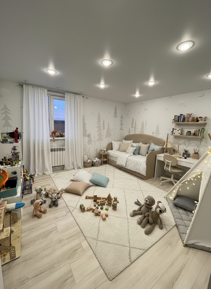 Дизайн интерьера в стиле Хюгге — Детская от нейросети RoomGPT