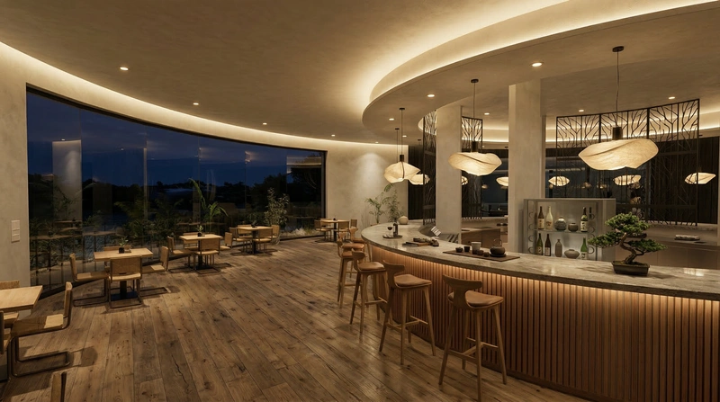 Дизайн кухни в стиле Japandi — фото интерьера от нейросети RoomGPT