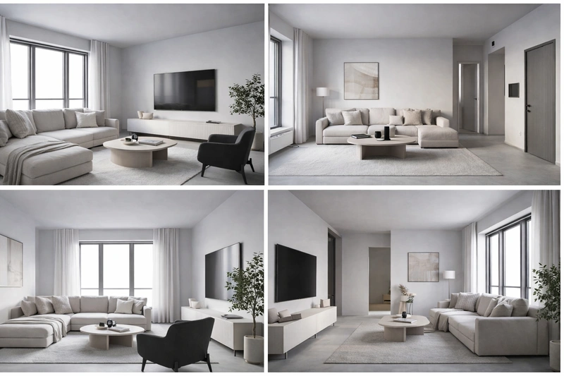 Дизайн интерьера в стиле Минимализм — Гостиная от нейросети RoomGPT