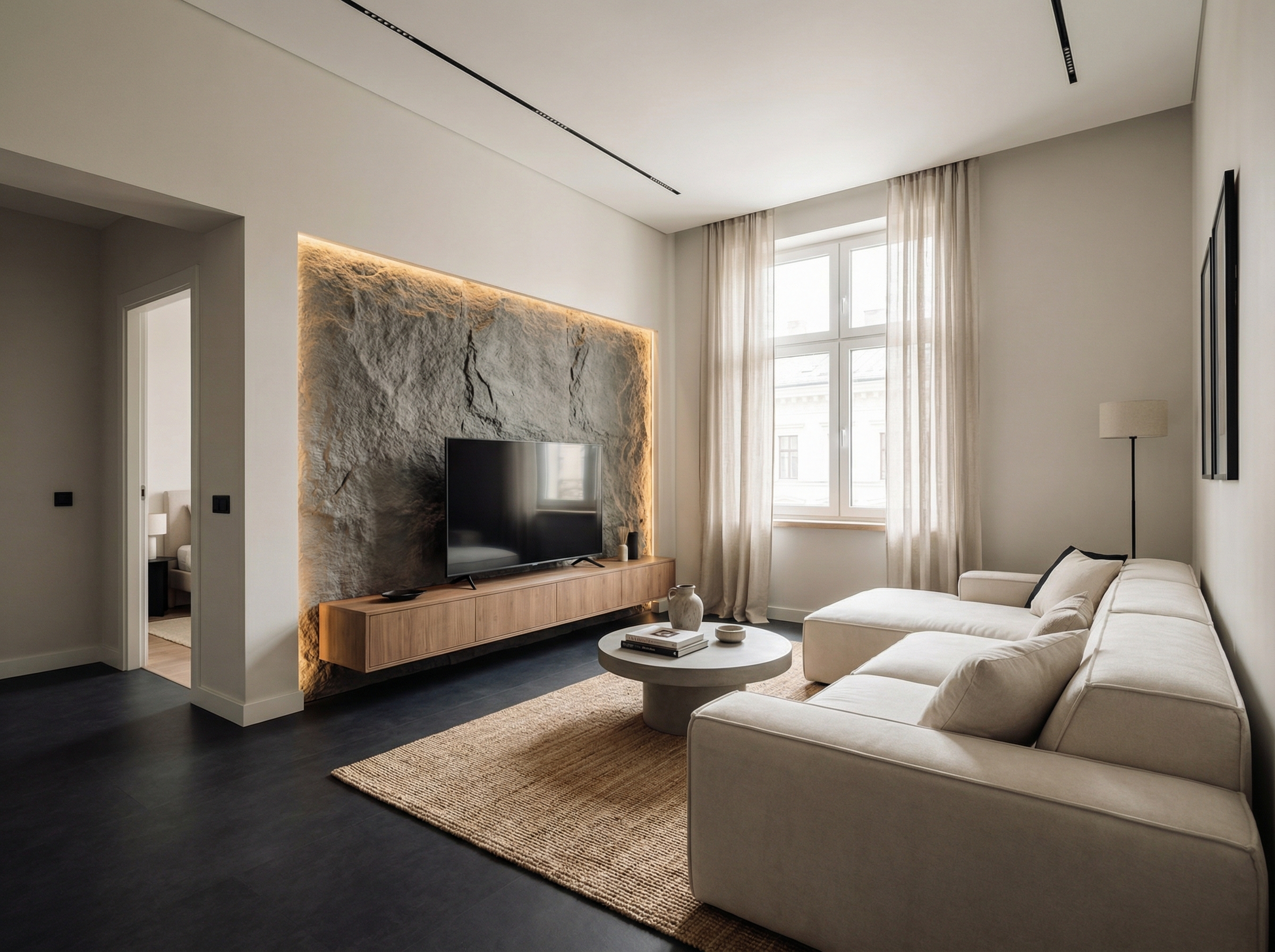 Дизайн гостиной в стиле Минимализм — фото интерьера от нейросети RoomGPT