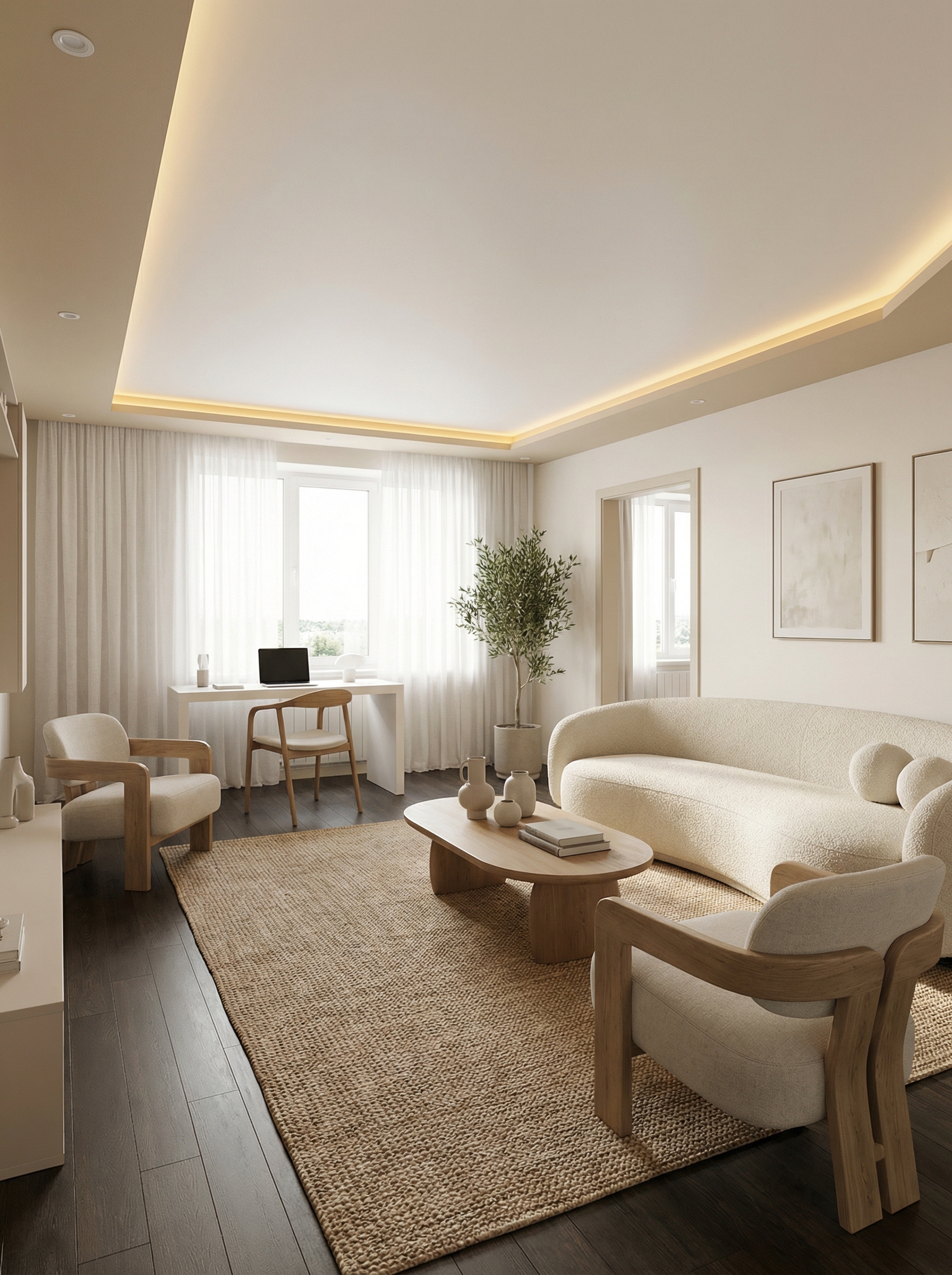 Дизайн гостиной в стиле Минимализм — фото интерьера от нейросети RoomGPT