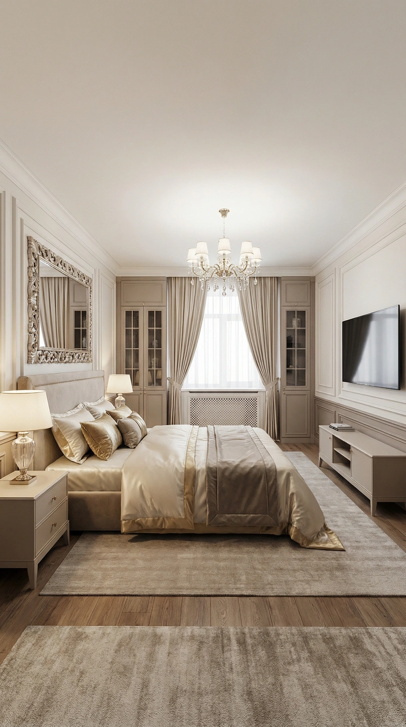 Дизайн интерьера в стиле Классика — Спальня от нейросети RoomGPT
