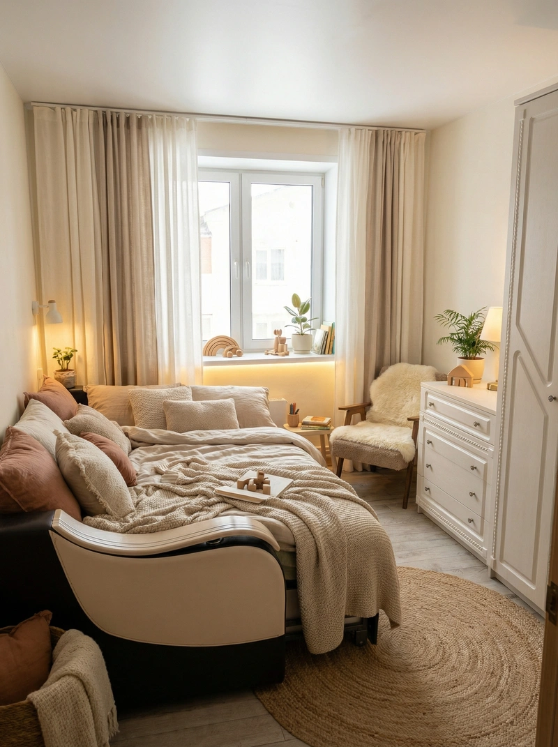 Дизайн интерьера в стиле Хюгге — Гостиная от нейросети RoomGPT